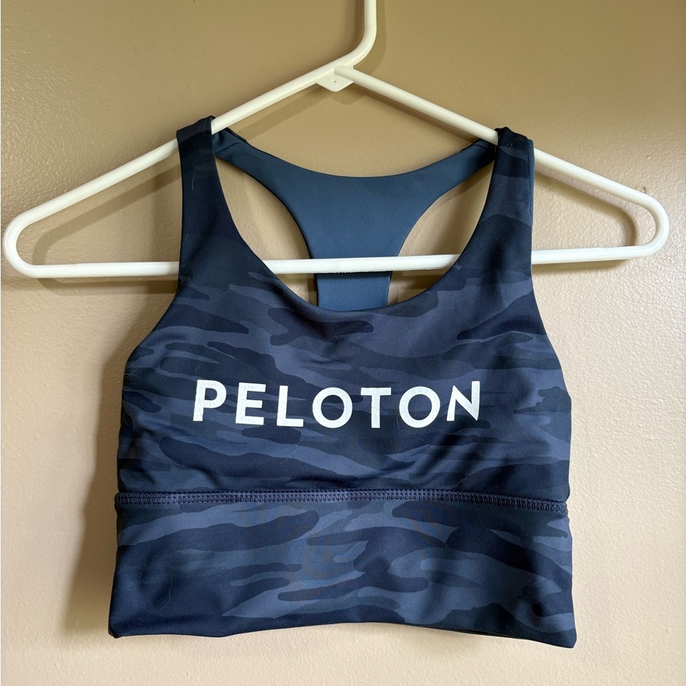 Peloton Navy and Black Camouflage Bra